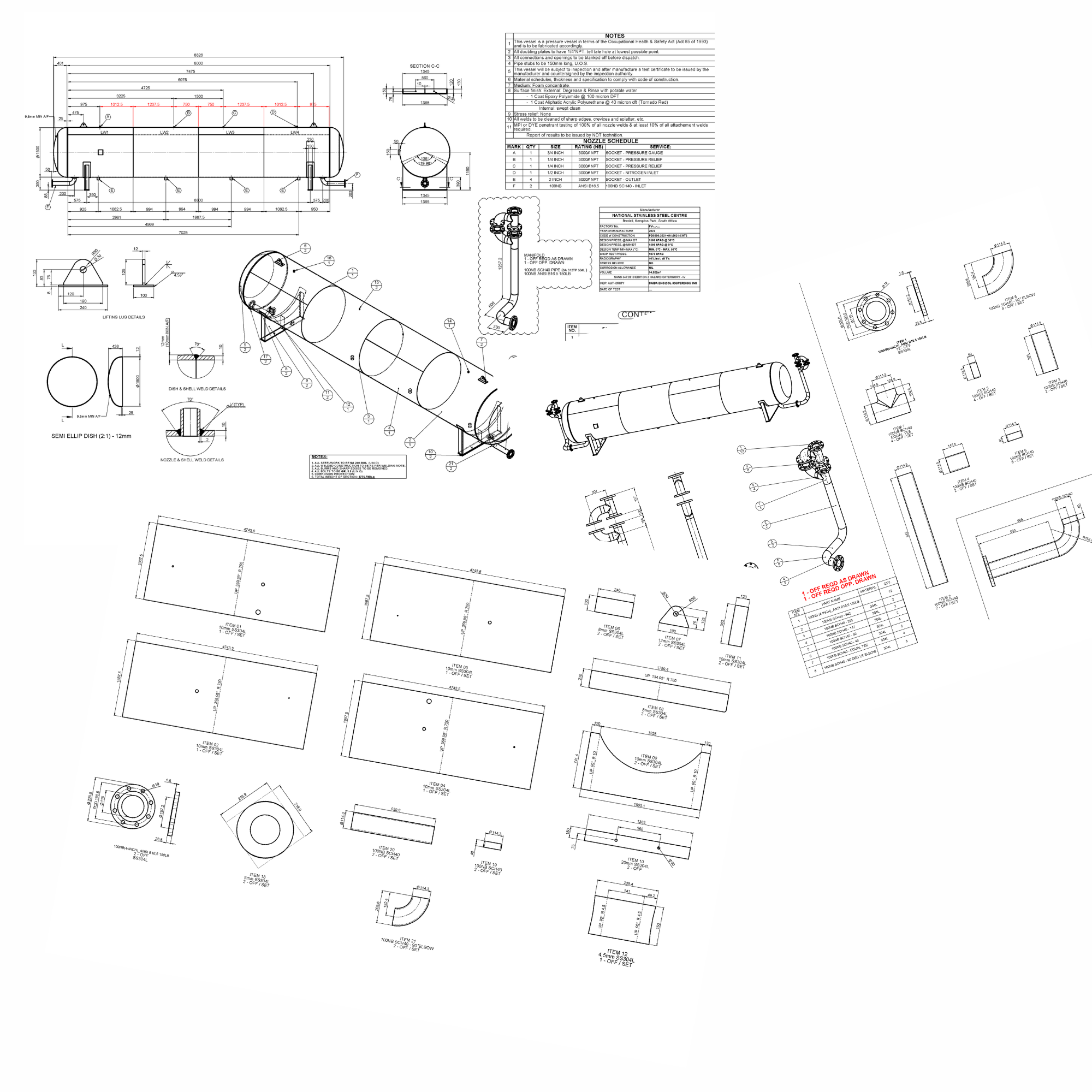 3D model of pressure vessels and tanks